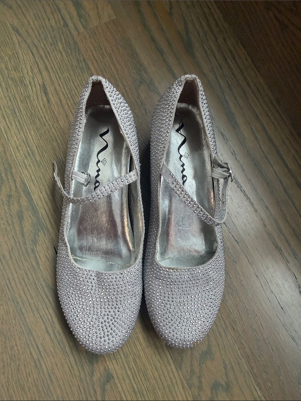 Sparkle Mary Jane Flats in Light Pink - Unknown Brand